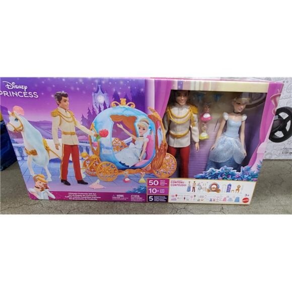 Disney Princess Ultimate Cinderella Gift Set  Mattel 50+ Pieces • Carriage Dolls - Picture 7 of 10